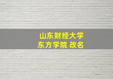 山东财经大学东方学院 改名